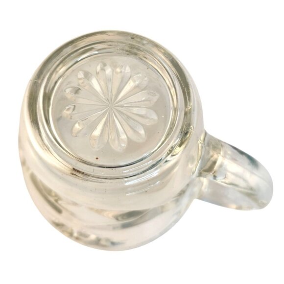 Vintage Anchor Hocking Star Of David Clear Glass Creamer Pitcher Prescut Design - Picture 3 of 5